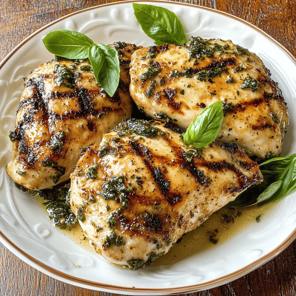 Easy Grilled Basil Garlic Chicken Breasts