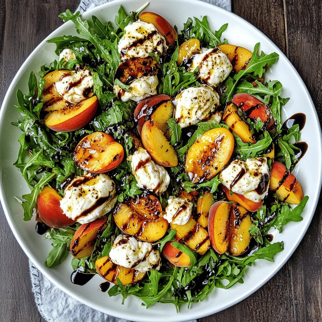 Easy Grilled Peach Burrata Salad With Balsamic Drizzle