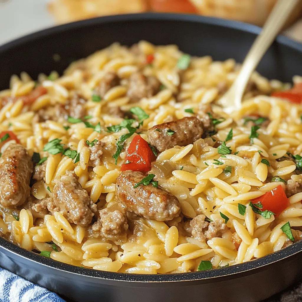 This One-Pot Italian Sausage and Orzo Pasta is your go-to meal for busy weeknights! Packed with zesty flavors and hearty ingredients, it combines savory sausage with tender orzo, making dinner a breeze. Perfectly cooked in one pot, it's easy to whip up and clean up. Save this recipe for a quick and delicious family feast tonight!