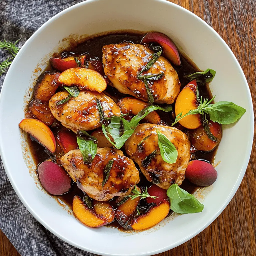 Easy Peach Chicken with Balsamic Glaze