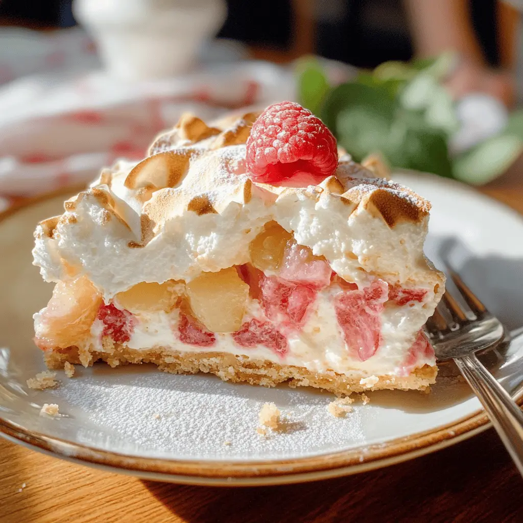 Treat yourself to a delightful Rhubarb Meringue Dessert that combines tangy rhubarb with fluffy meringue! This easy recipe highlights the refreshing flavor of rhubarb with a sweet topping that's perfect for any gathering. Save this pin for your next spring celebration or dinner party and impress your friends and family with this show-stopping dessert!