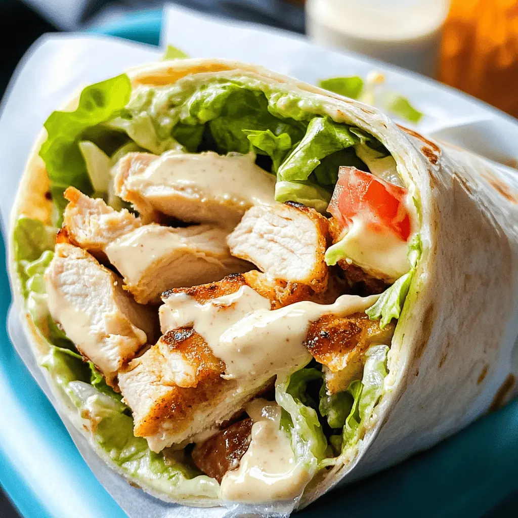 This Spicy Chicken Caesar Salad Wrap combines tender chicken, crisp romaine, and a zesty dressing all in a convenient wrap! Perfect for a quick lunch or a satisfying dinner, it's packed with flavors that will excite your taste buds. Save this recipe to enjoy a delicious, easy meal anytime you need a flavorful boost! Ideal for busy weekdays or casual gatherings with friends.