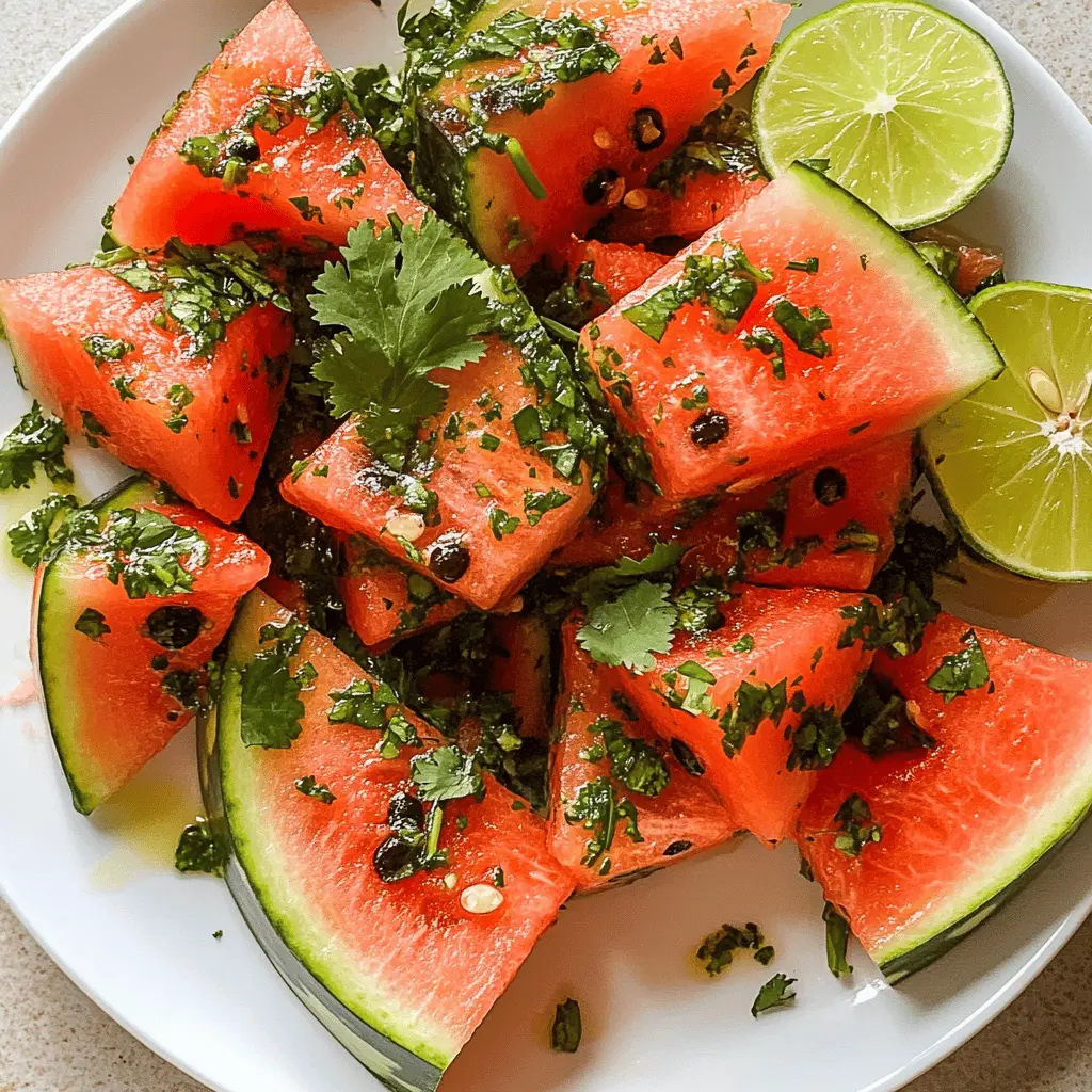 Spicy Watermelon Salad with Cilantro and Lime