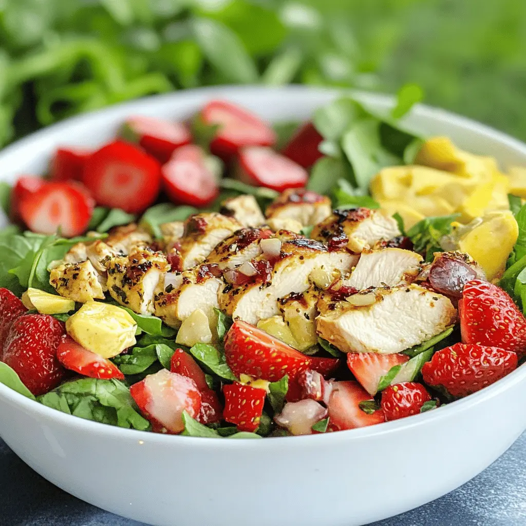 This Strawberry Fields Chicken Salad is a vibrant and refreshing dish that combines juicy strawberries, tender chicken, and crunchy greens. Packed with flavor and topped with a light vinaigrette, it's perfect for warm days or a delightful picnic. Save this recipe for your next gathering or a light lunch that will impress everyone!