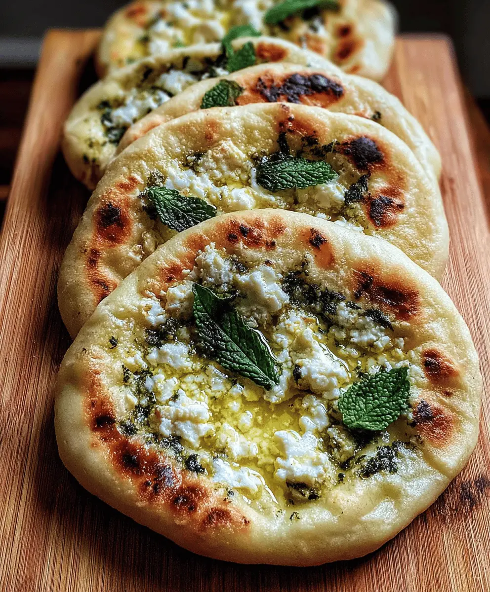 Easy Mediterranean Mint and Feta Flatbreads