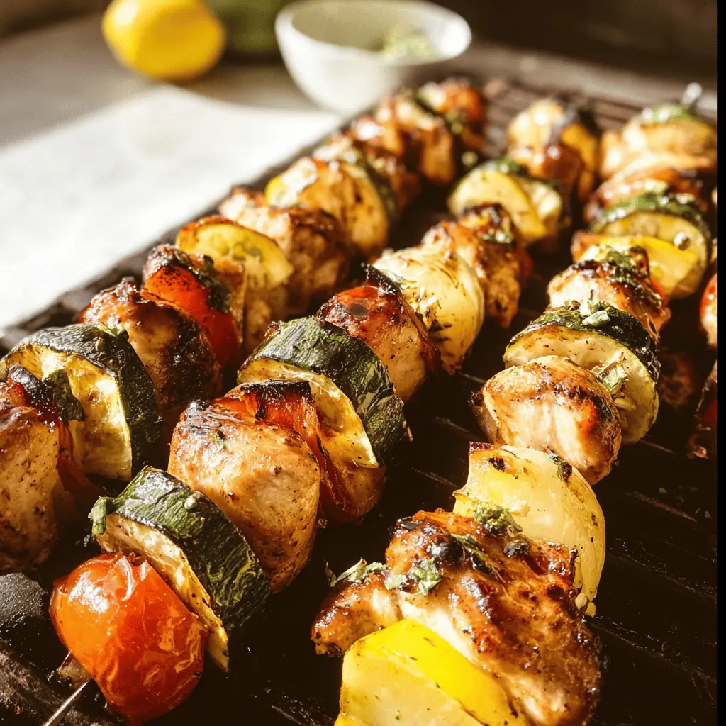 Easy Grilled Garlic Balsamic Chicken Kabobs