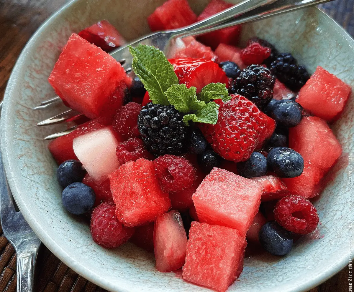 Fresh Berry Watermelon Fruit Salad Recipe