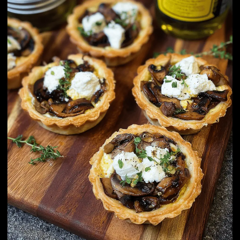 Easy Savory Mushroom Goat Cheese Tartlets
