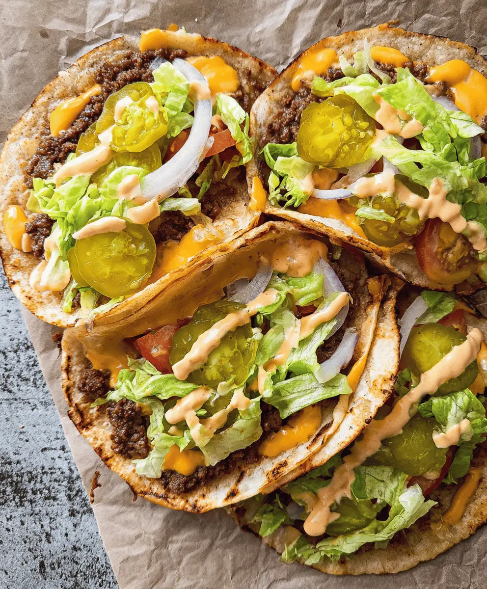 Easy Smash Burger Tacos Inspired by Big Mac