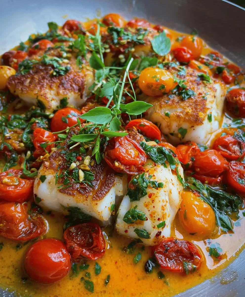 Easy Cod in Tomato Lemon Butter Sauce Recipe