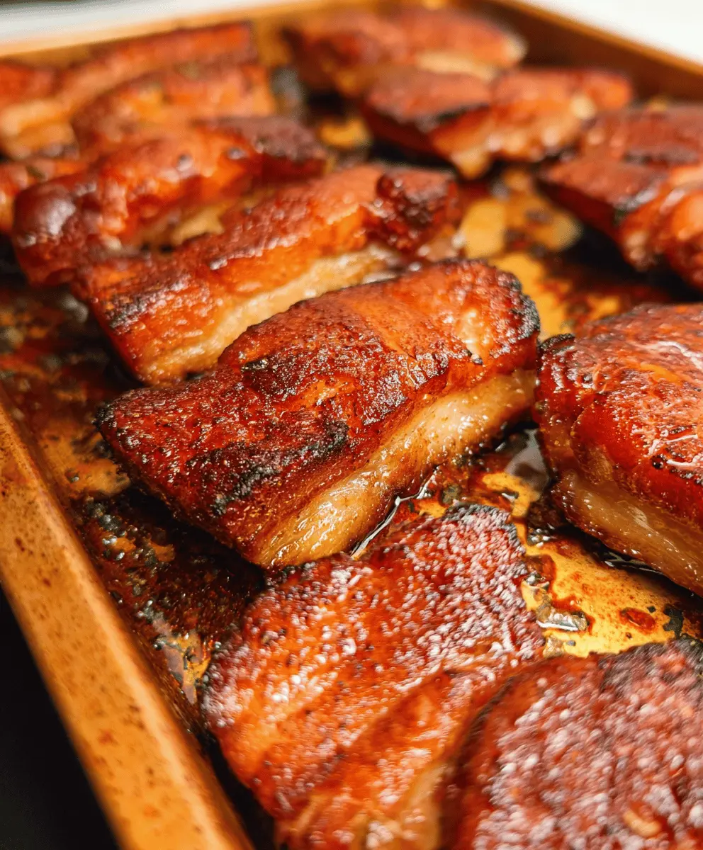Easy Oven Baked Crispy Pork Belly Slices