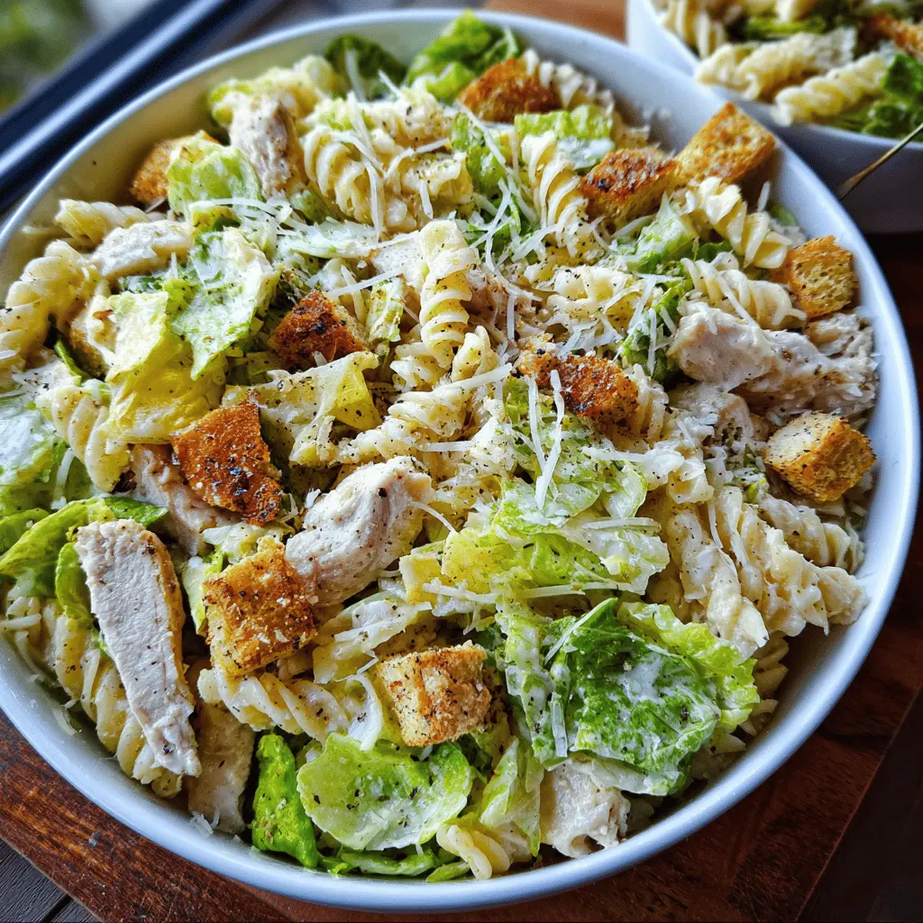Easy Chicken Caesar Pasta Salad Recipe