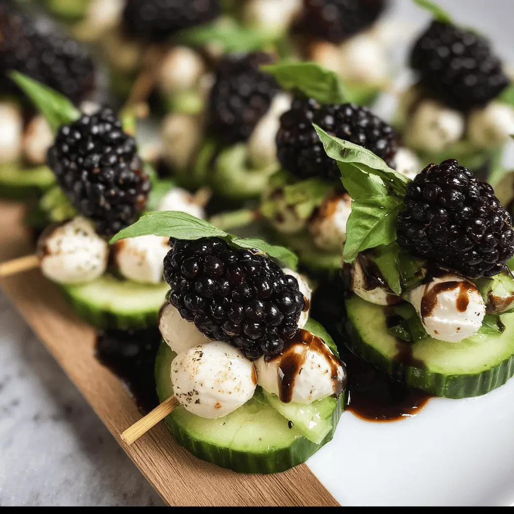 Easy Blackberry Cucumber Caprese Bites Recipe