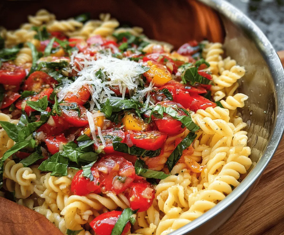 Easy Bruschetta Pasta Salad Recipe