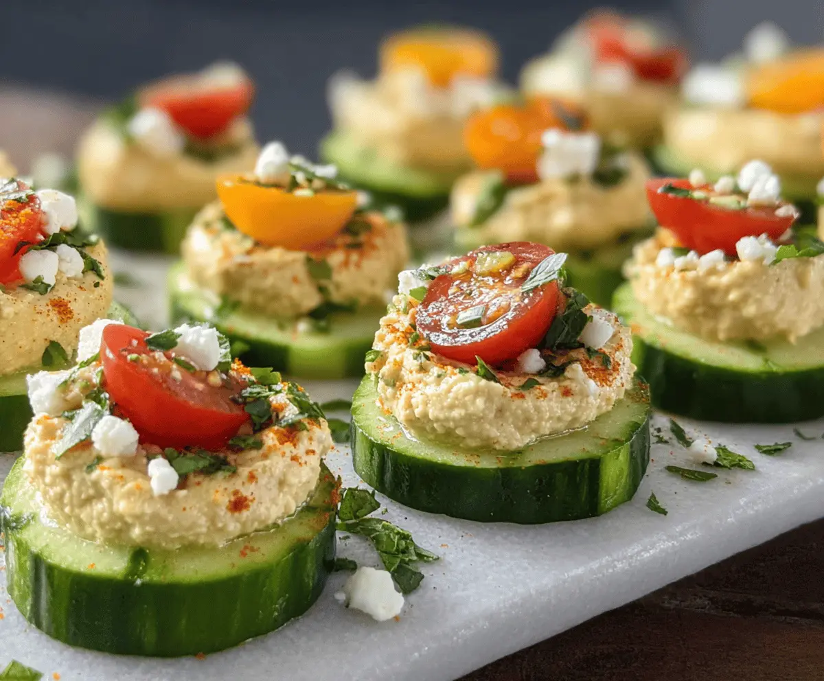 Easy Cucumber Hummus Bites for Healthy Snacks