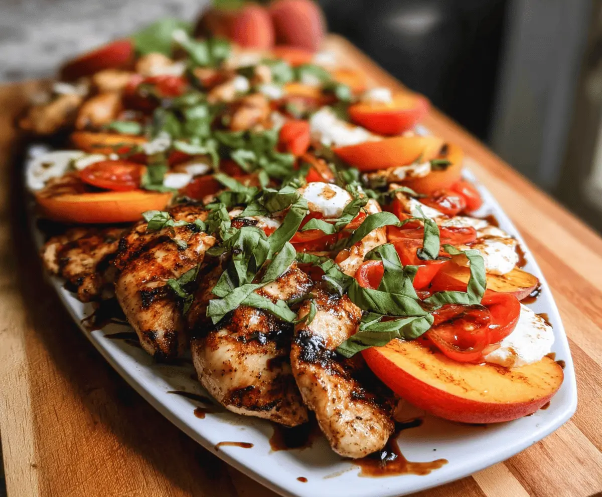Easy Peach Caprese Grilled Chicken Recipe