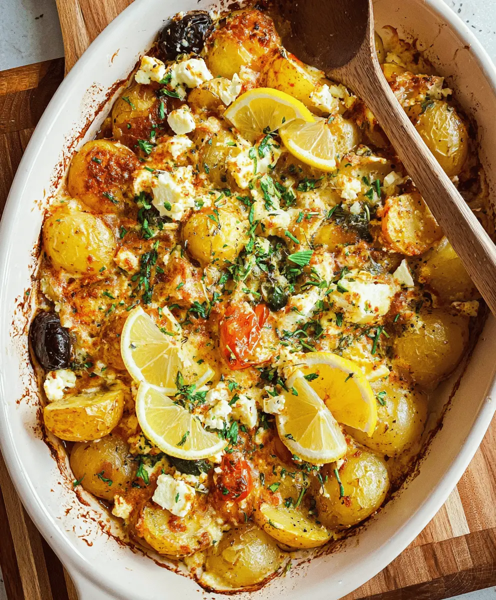 Easy Cheesy Baked Feta Potatoes Recipe