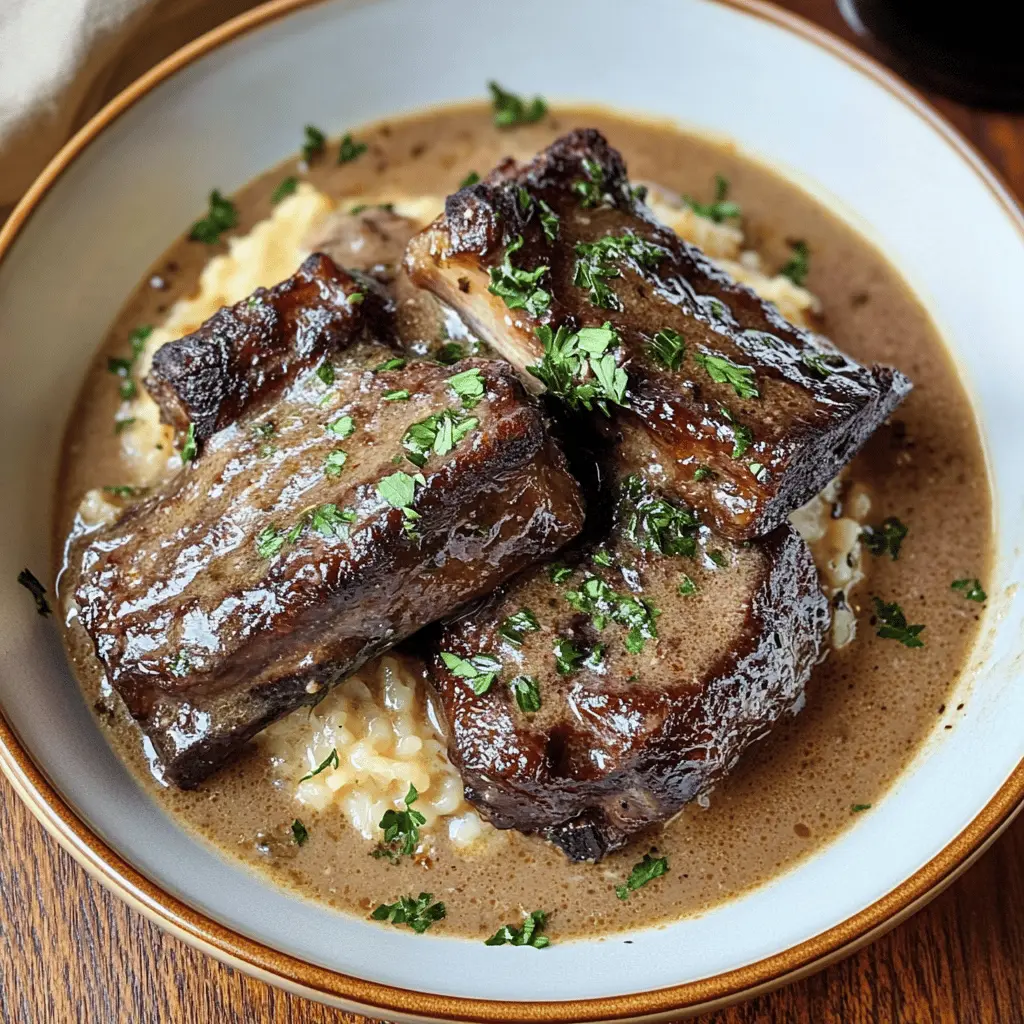Easy Braised Short Ribs in Creamy Herb Sauce