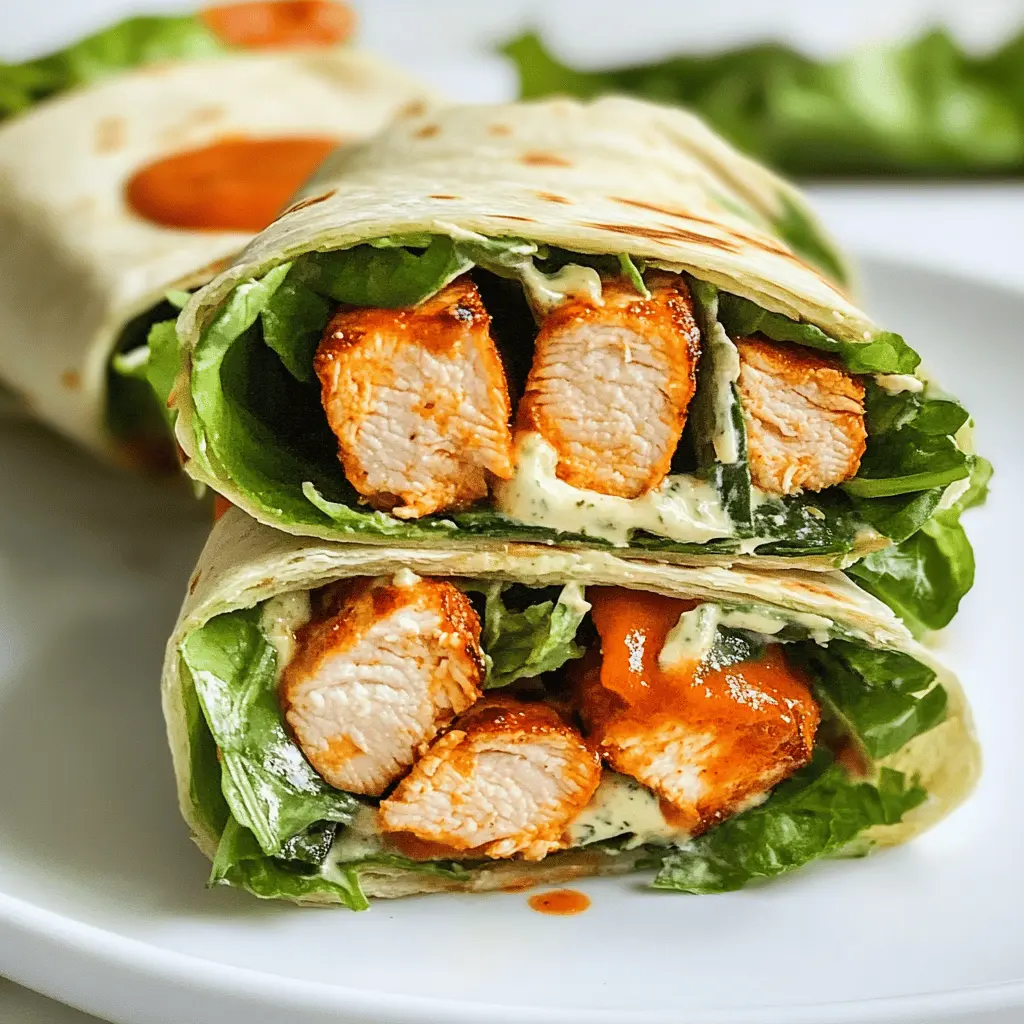 Easy Buffalo Chicken Caesar Salad Wraps