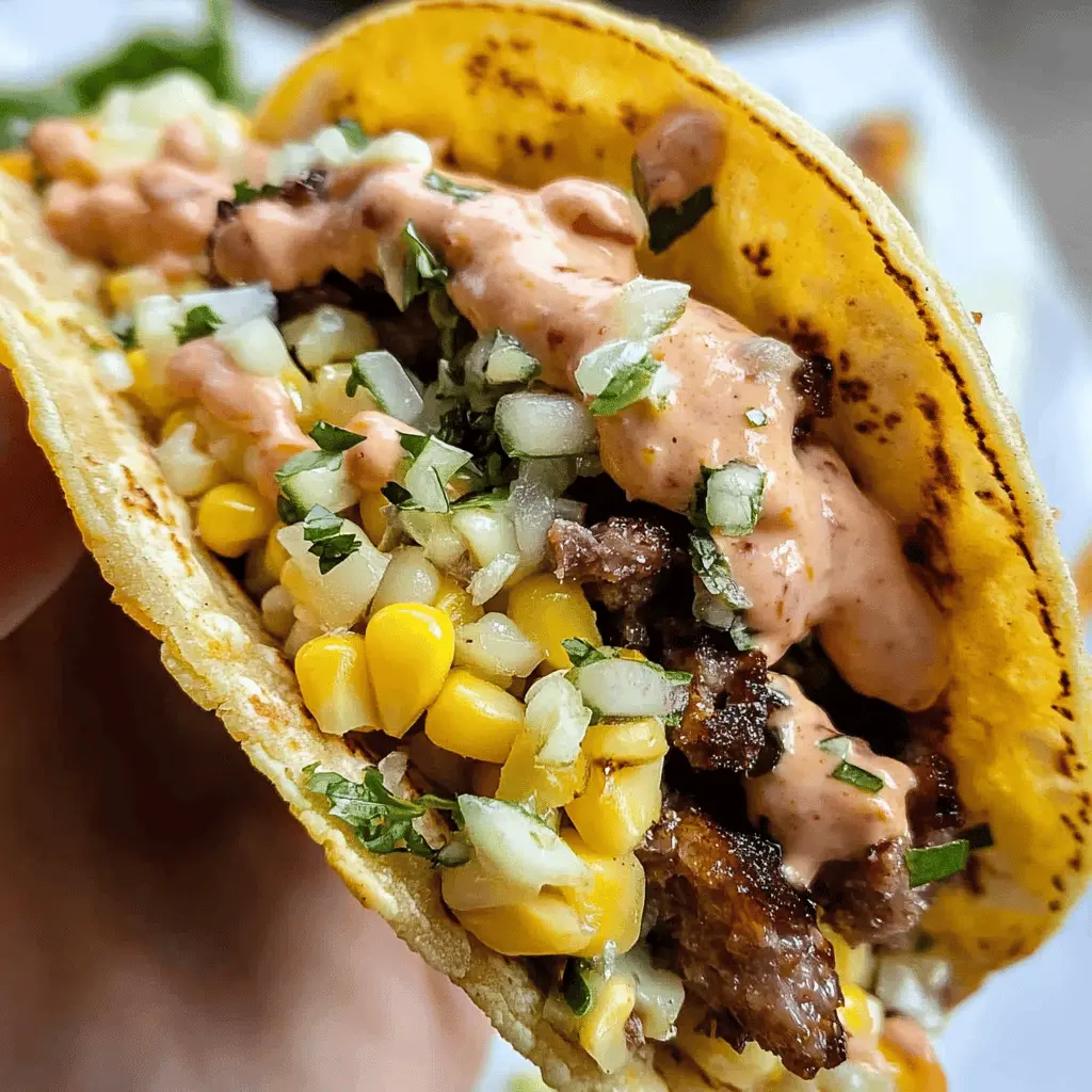 Easy Street Corn Smash Burger Tacos Recipe