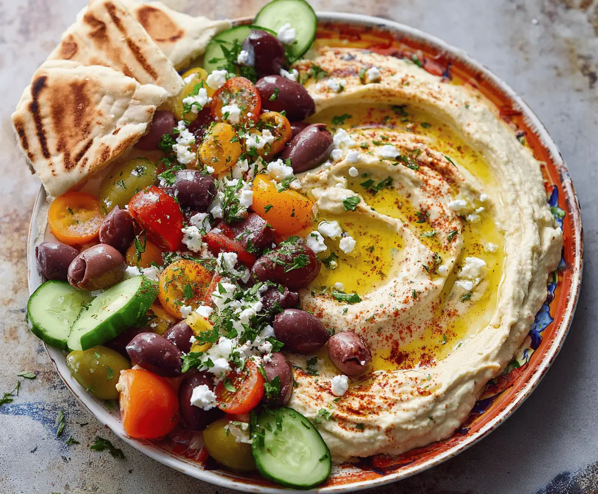 Easy Greek Style Loaded Hummus Recipe