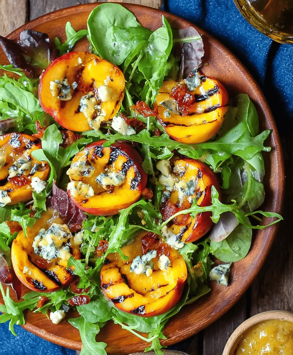 Easy Summer Grilled Peach Salad with Honey Vinaigrette