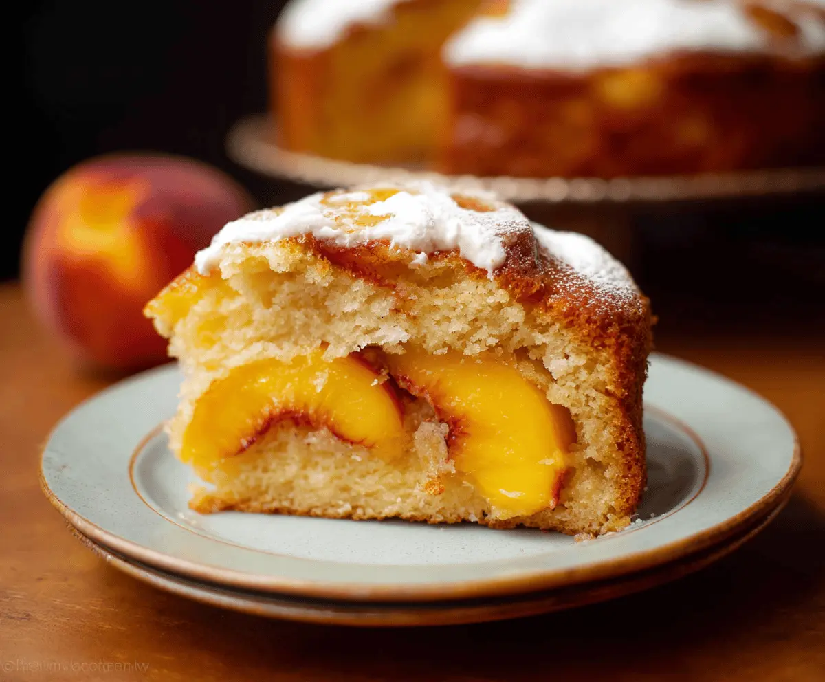 Easy Fresh Peach Cake with Extra Peaches