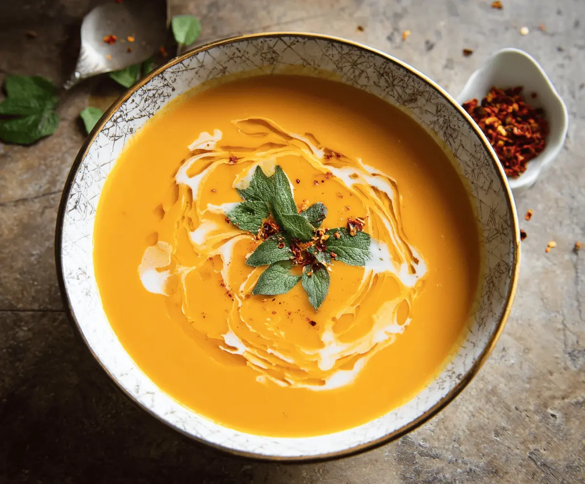 Cozy Spicy Butternut Squash Sweet Potato Soup