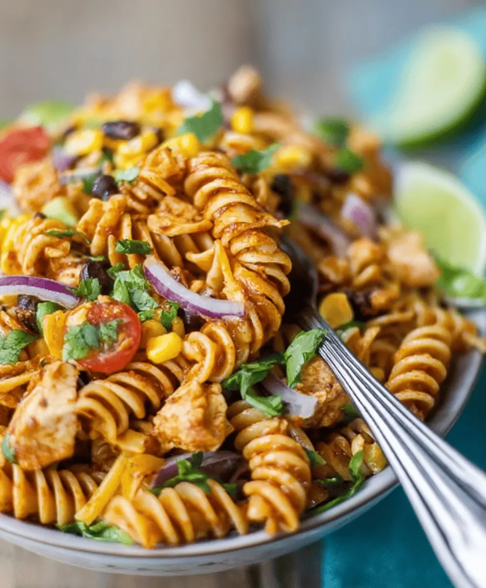 Easy Zesty Chicken Enchilada Pasta Salad Recipe