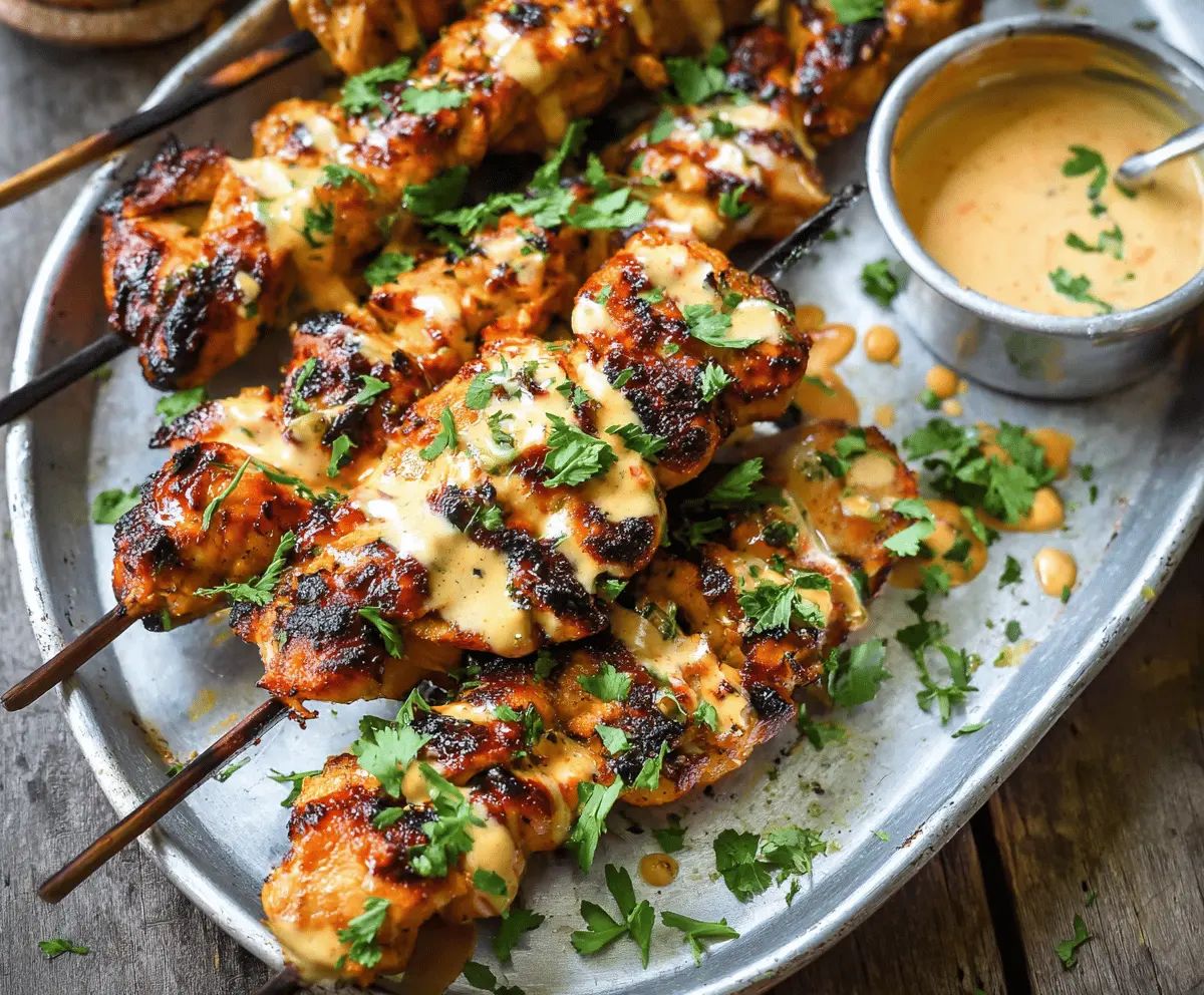 Easy Grilled Bang Bang Chicken Skewers Recipe
