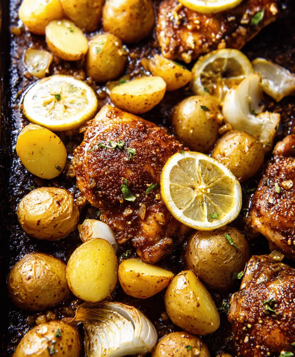 Easy Sheet Pan Lemon Balsamic Chicken and Potatoes