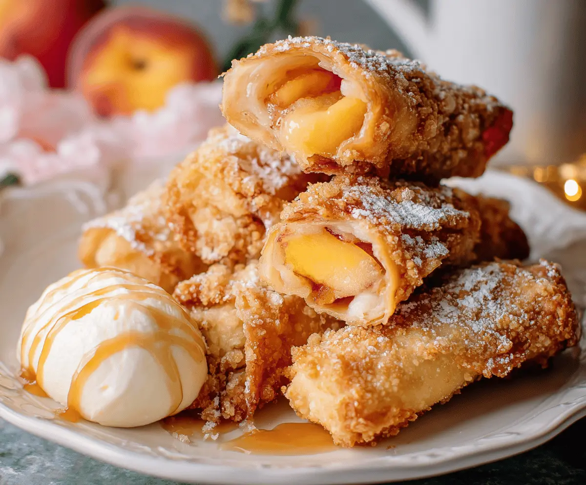 Easy Peach Cobbler Egg Rolls Recipe