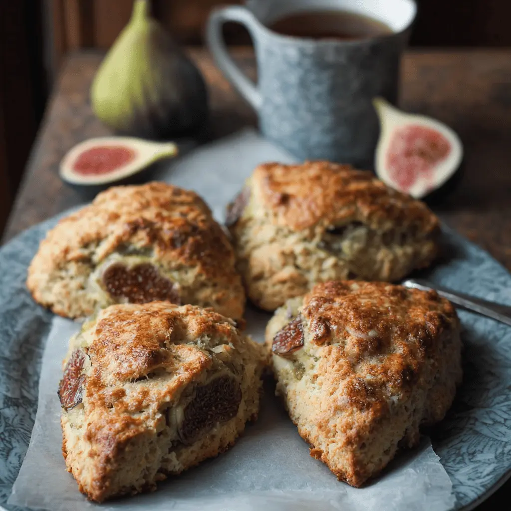 Easy Fig Scones with Sweet Honey Glaze
