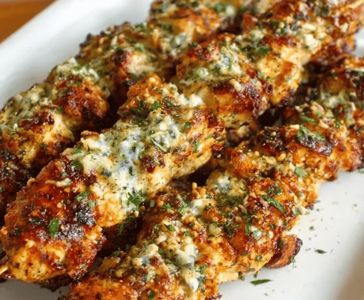 Easy Ranch Garlic Parmesan Chicken Skewers