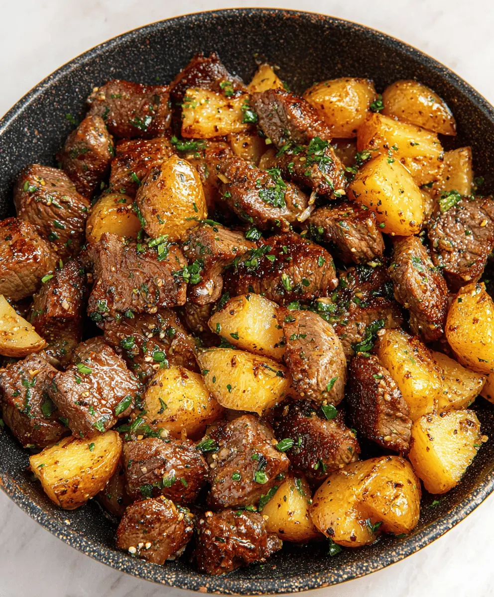 Garlic Butter Steak Bites with Crispy Potatoes