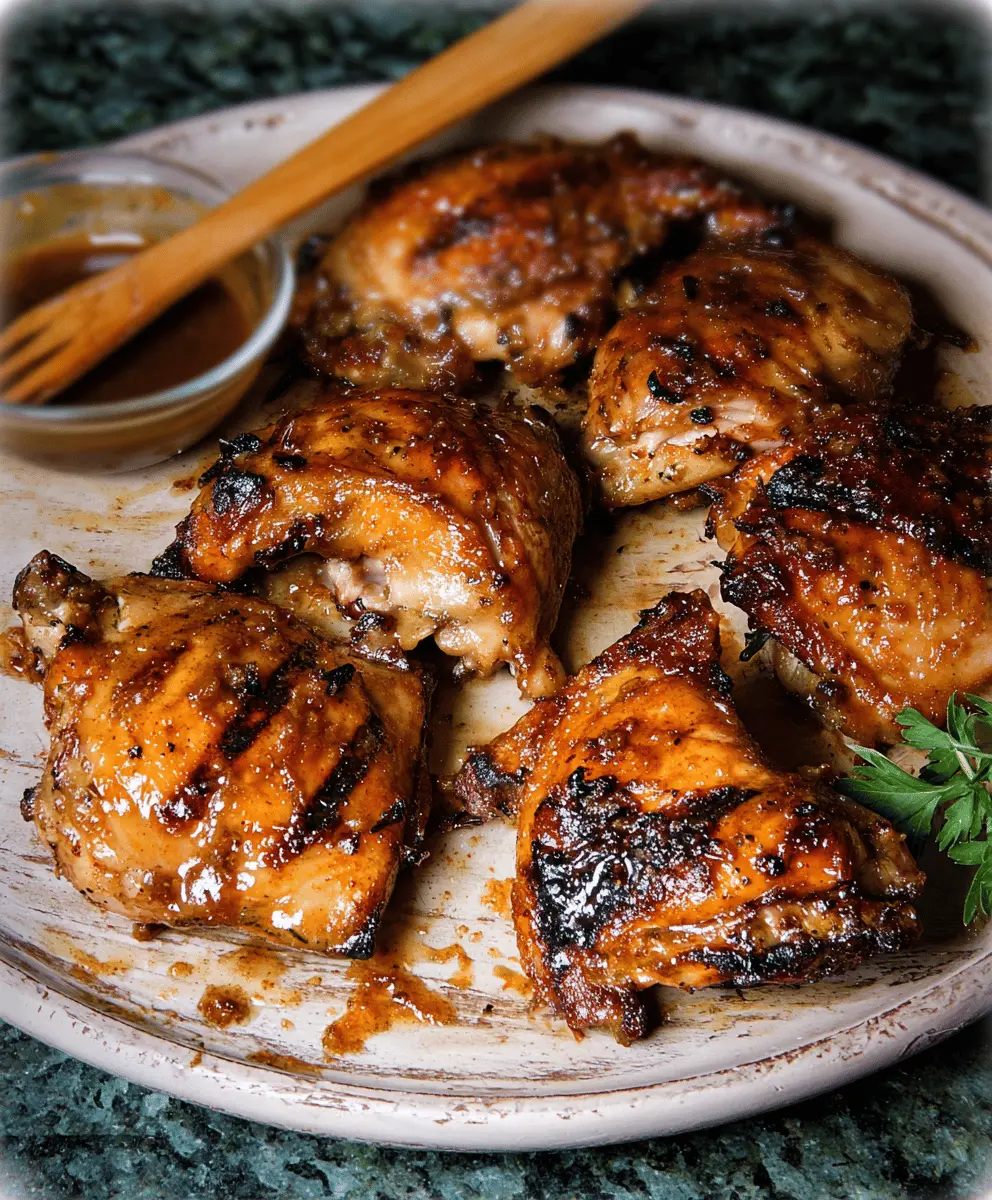Grilled Chicken Thighs With Smoky Ancho Tequila Glaze