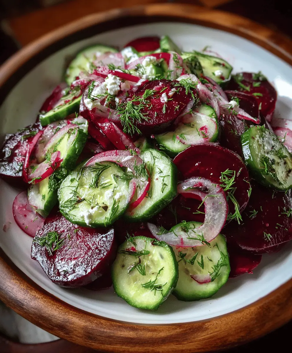 Fresh Cucumber and Beet Salad with Tangy Dressing