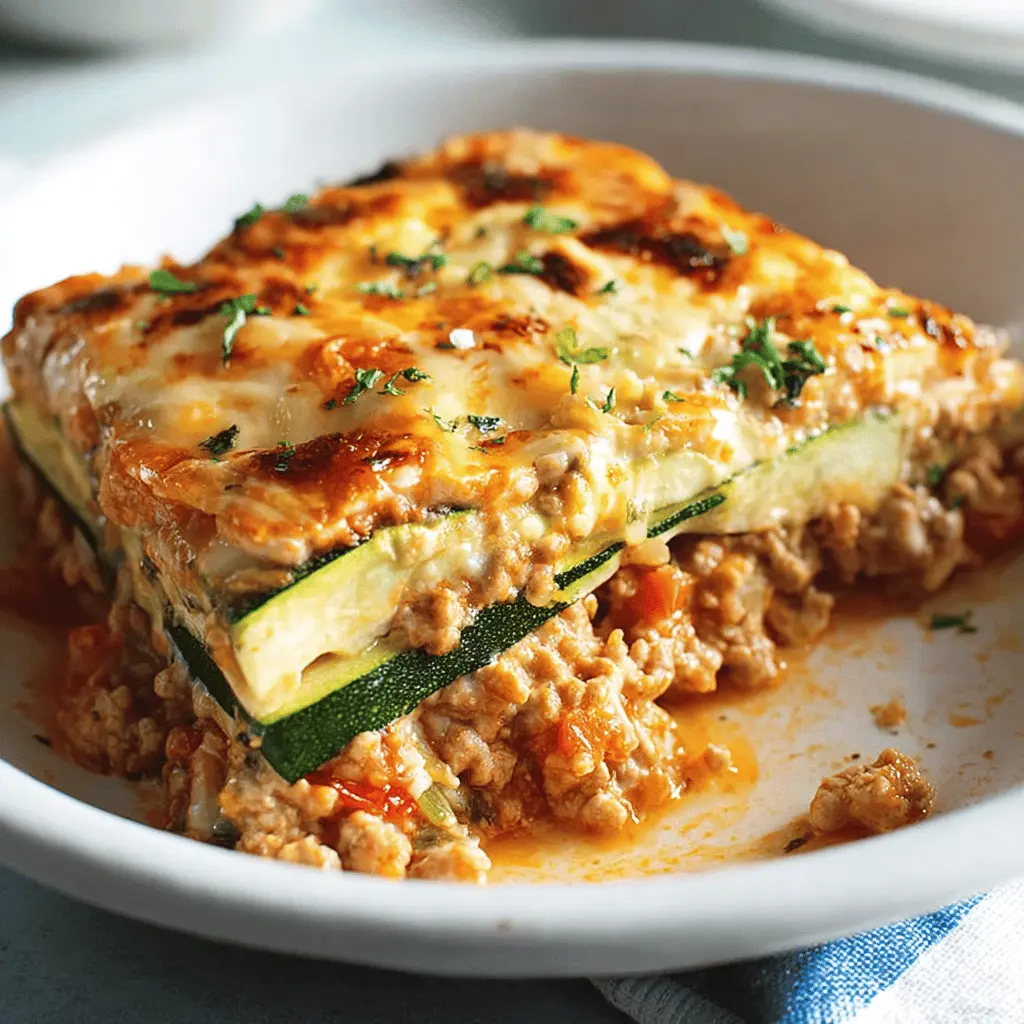 Healthy Zucchini Lasagna with Ground Turkey Recipe