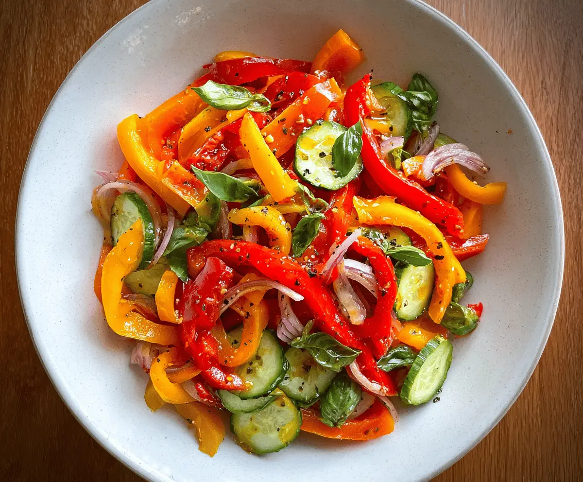 Sweet Pepper Salad with Fresh Herbs and Honey Dressing