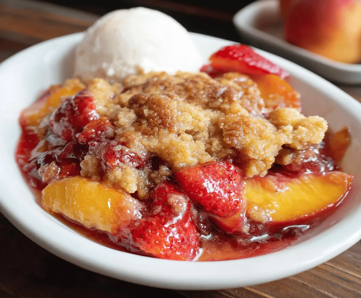 Easy Strawberry Peach Cobbler Recipe