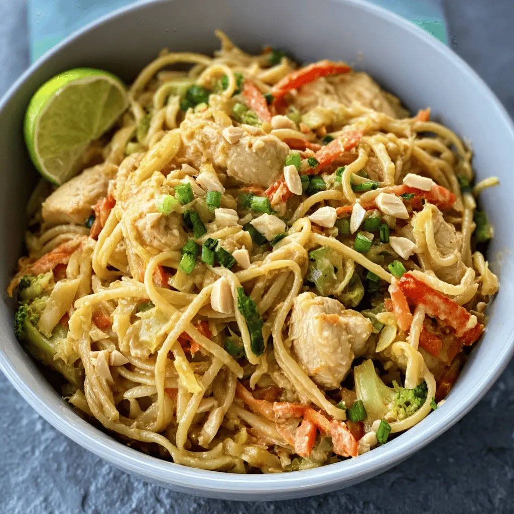 Easy Thai Peanut Chicken Pasta Recipe