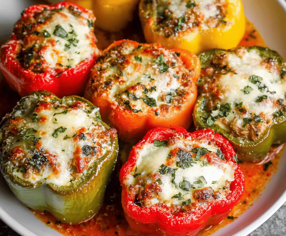 Healthy Italian Stuffed Peppers Meal Prep Recipe