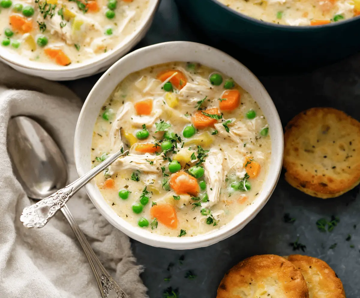 Healthy Chicken Pot Pie Soup Recipe