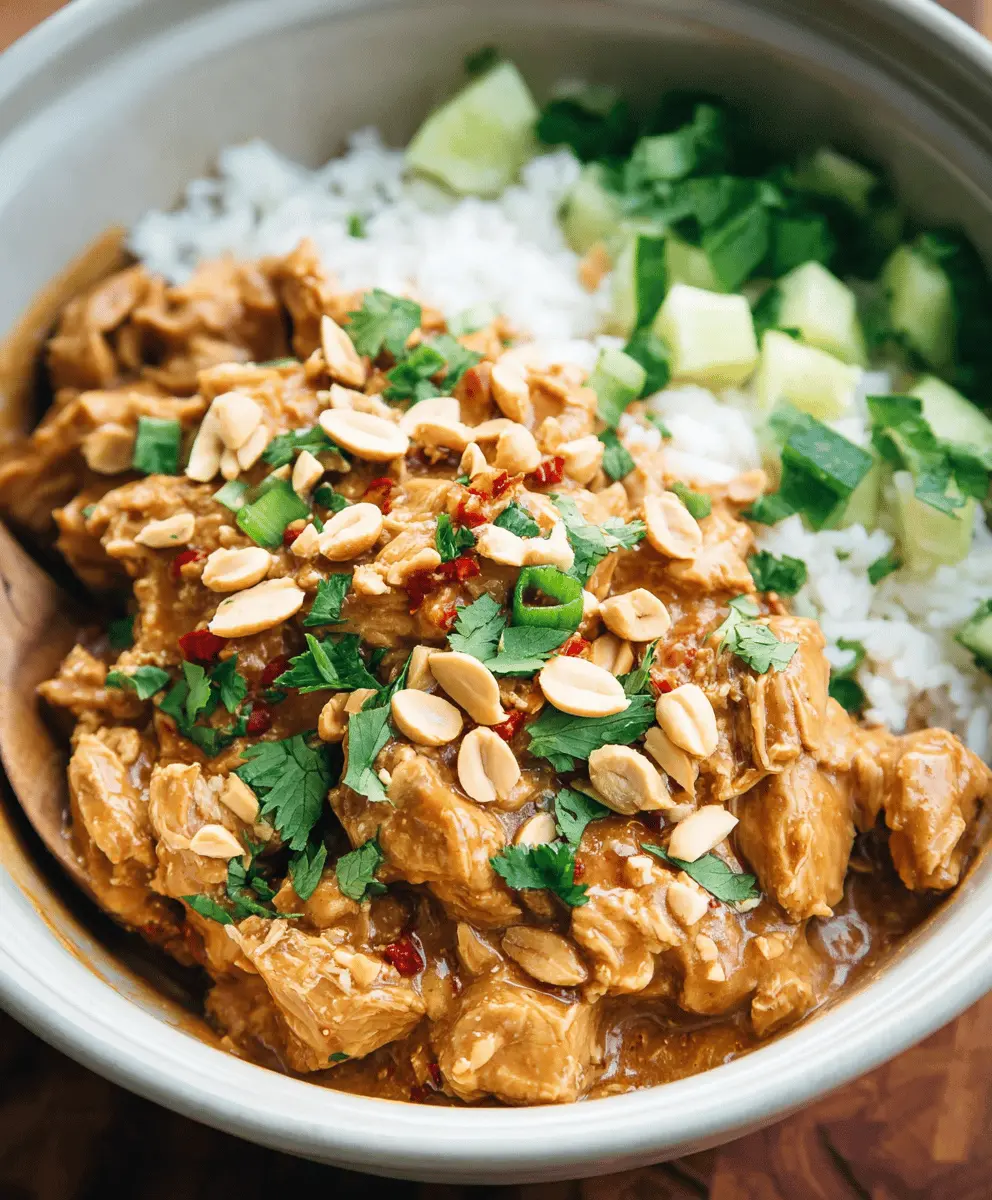 Easy Crockpot Thai Peanut Chicken Recipe