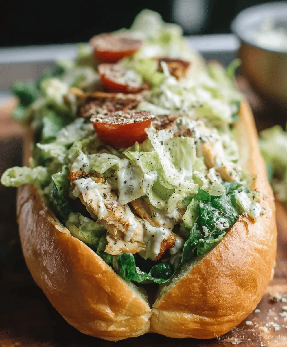 Garlic Bread Chicken Caesar Sandwich Recipe