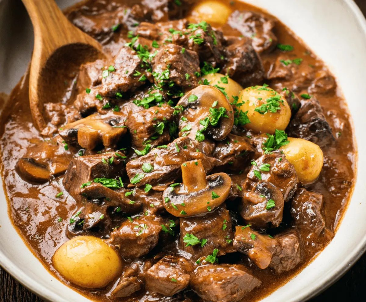 Easy Crockpot Beef Tips with Mushrooms Recipe