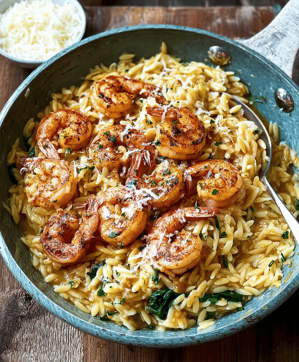 Easy One Pan Parmesan Shrimp Orzo Dinner