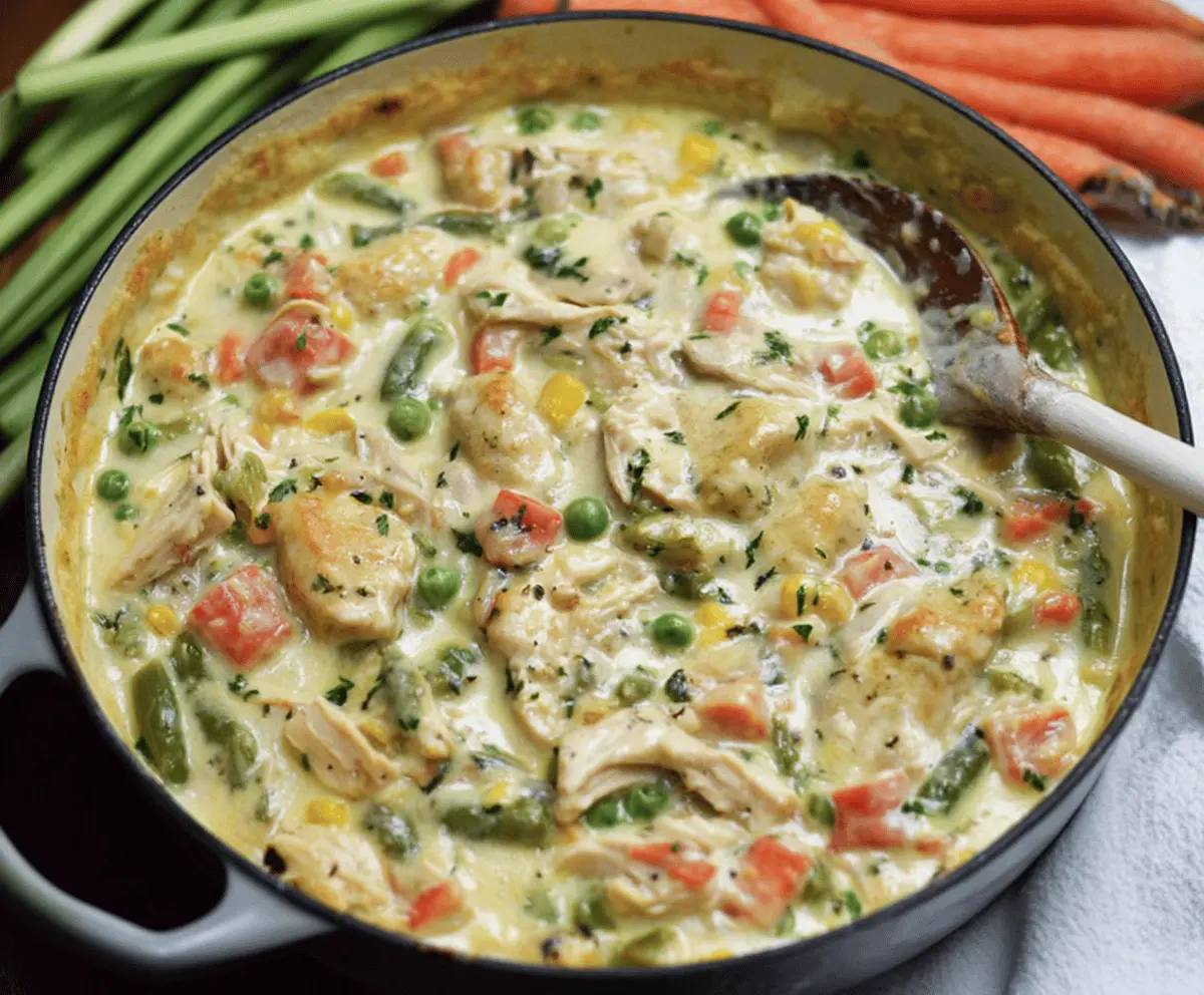 Healthy Crustless Chicken Pot Pie Recipe