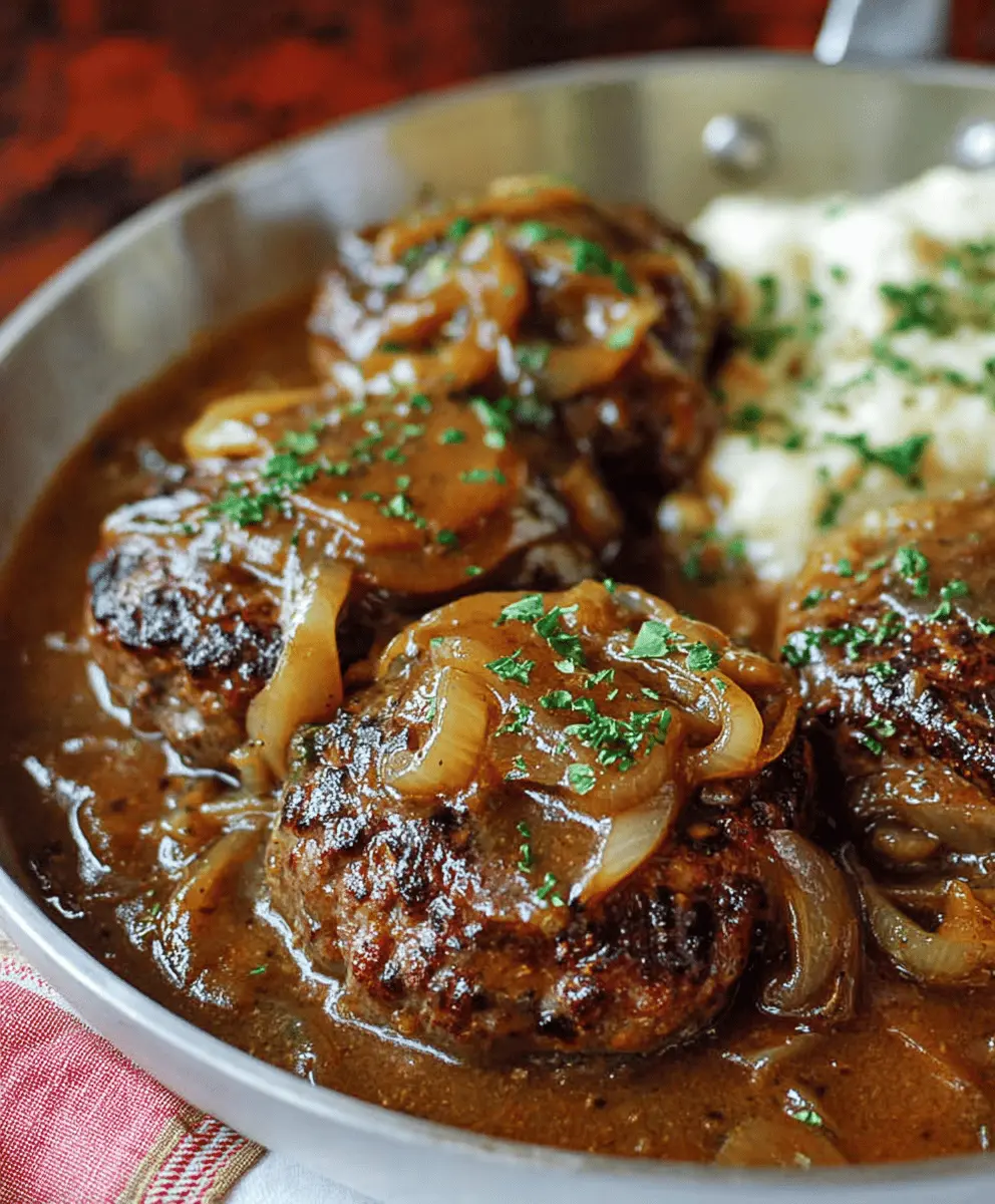 Juicy Homestyle Hamburger Steaks with Onion Gravy