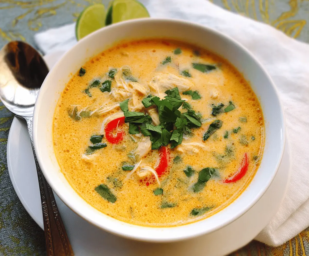 Easy Crockpot Thai Coconut Chicken Soup Recipe